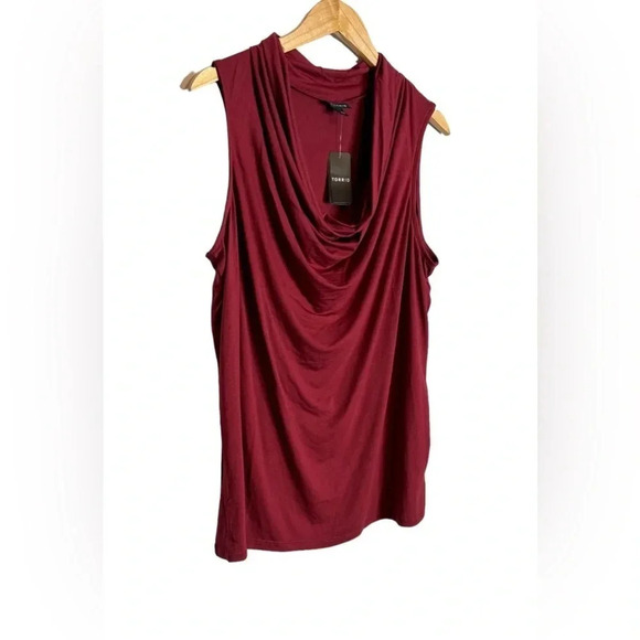 Torrid Studio Tissue Jersey Drape Neck Tank Size 2X Sleeveless Stretch Soft NWT - Picture 4 of 10